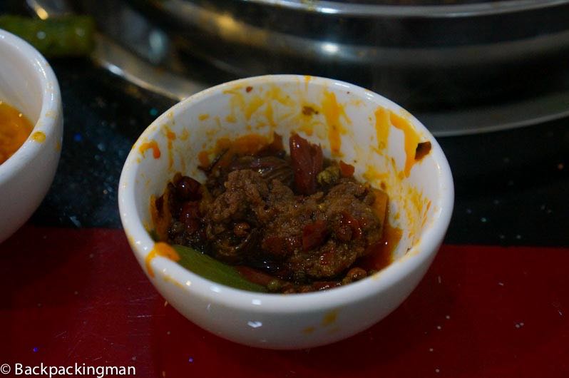 Bowl of spicy food