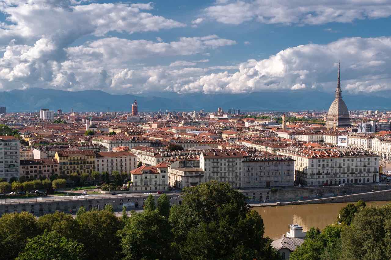 View across buildings in Turin for weekend breaks in Italy.
